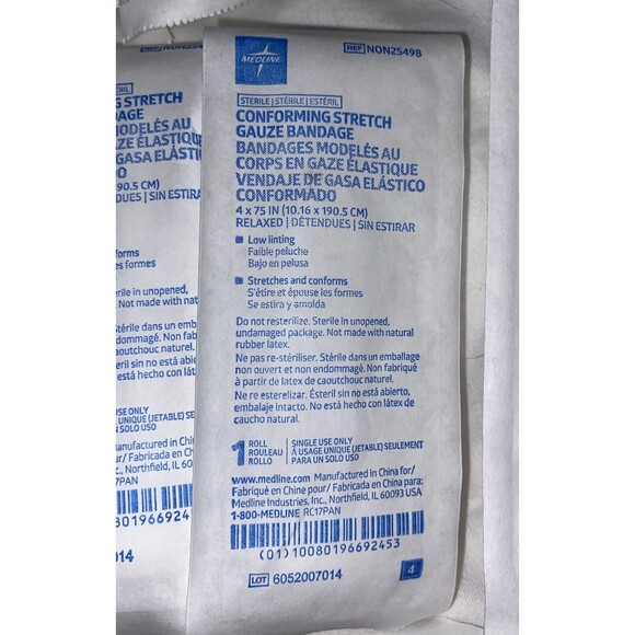 15 Rolls Conforming Stretch Gauze Bandage Sterile 4x75 Medline - Picture 2 of 3